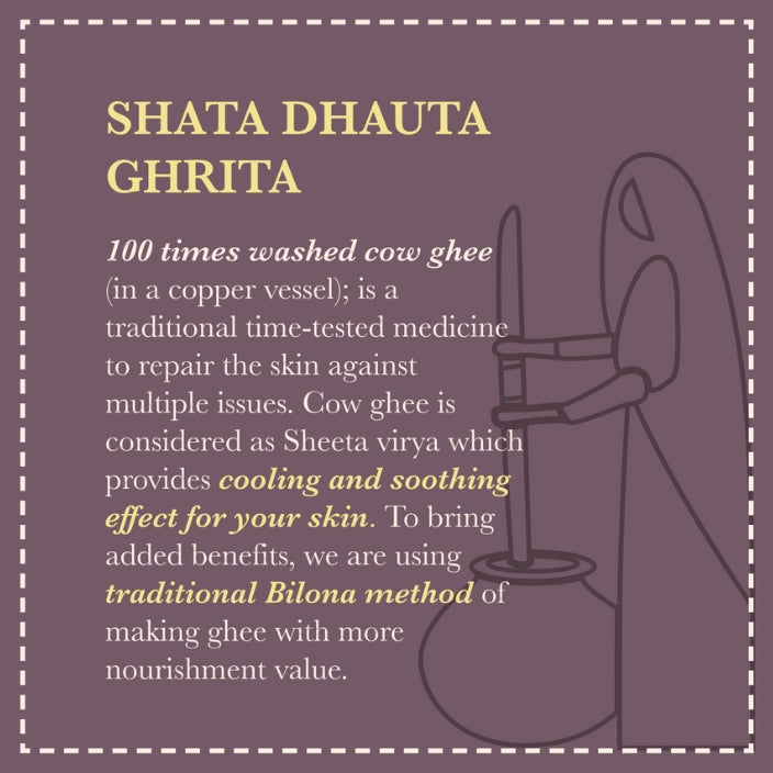 Shata Dhauta Ghrita - Skin Repair Emollment | 100 TIMES WASHED A2 COW GHEE